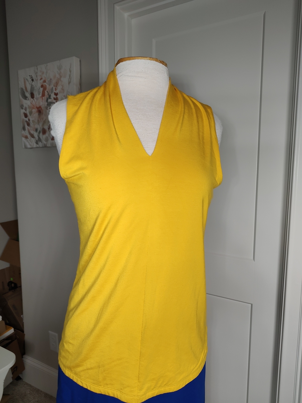 Talbots Bright Yellow V-Neck Sleeveless Tank